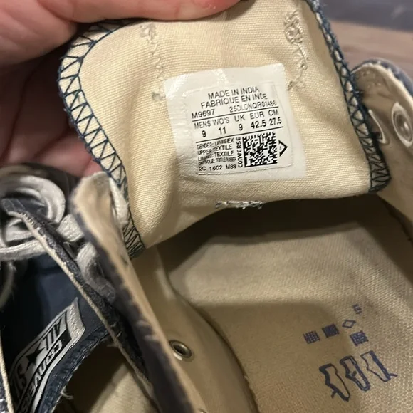 (9) Converse All Star Gray Men's Shoes - Picture 4 of 8